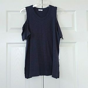 Wilt Twilight Blue Short Sleeve Cold Shoulder Top